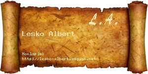 Lesko Albert névjegykártya
